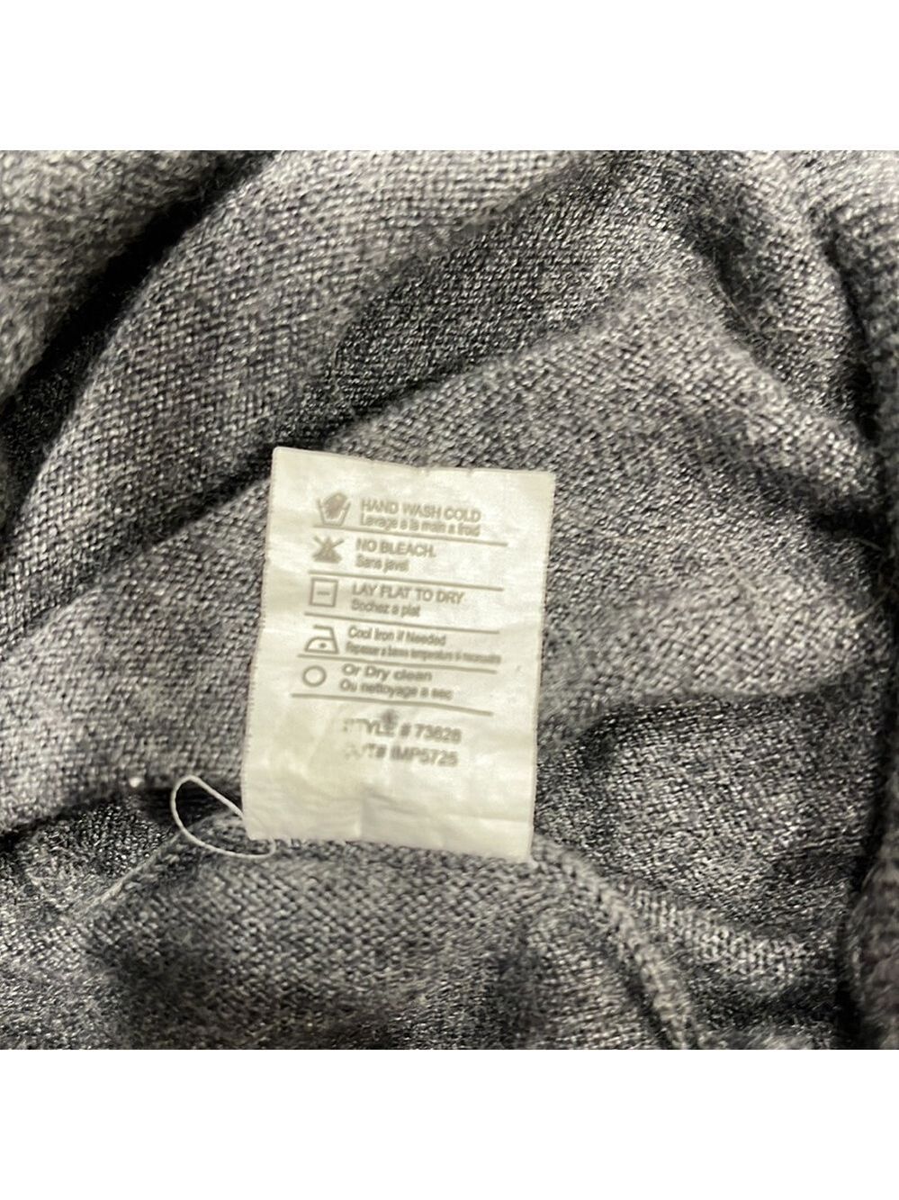 Vince Scoop Neck Vee Back Dolman Sleeve Sweater Longer Length SZ M Charcoal Grey - Picture 6 of 6